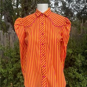Vintage Wrangler Vibrant Striped Button Down Shirt